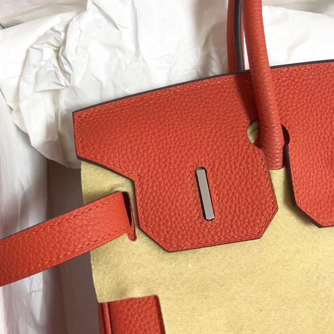 Hermes Birkin 35CM Togo Leather Handbag Feu Orange